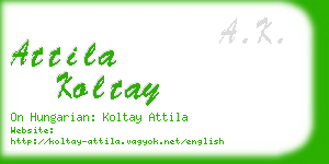 attila koltay business card